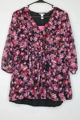 Women's Isabel Maternity Floral Print Elbow Sleeve Blouse Small - Image 1 of 2