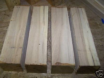 FOUR (4) HICKORY TURNING BLANKS LATHE WOOD BLOCKS LUMBER LATHE 3" X 3" X 12" - Image 1 of 1