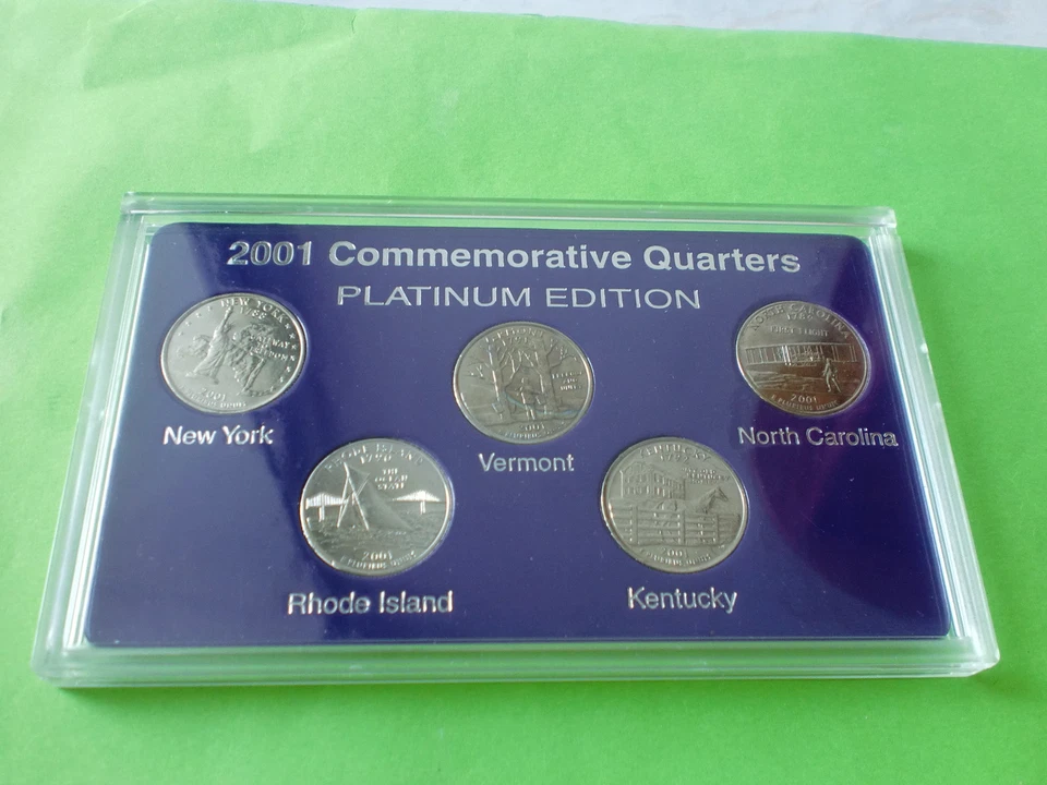 2001 US States Quarters Commemorative, Platinum Edition, 5 coins - Image 1 of 4