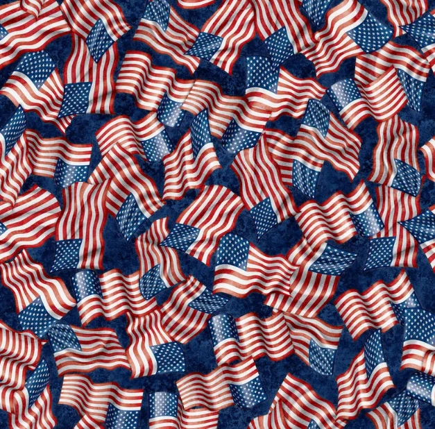 American Heroes Police Waavy Flags 108" wide fabric Quilting Treasures, 30684-N - Image 1 of 1