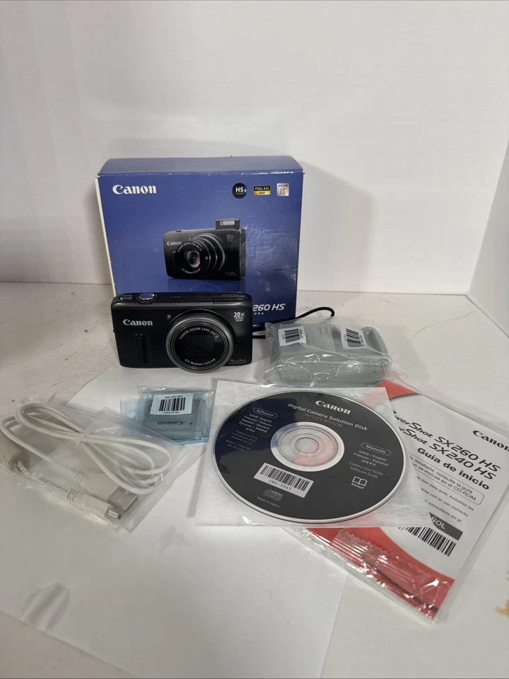 Canon PowerShot SX260 HS Black 12.1MP Compact Digital Camera - Image 1 of 4