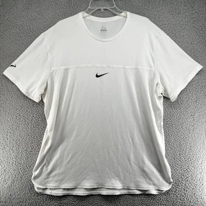 Nike Dri-FIT Rafa Bull Logo Tennis Shirt XL White Athletic Mesh Tee Men's Rare - Picture 1 of 12