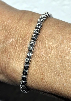 BRACCIALE SPADARELLA CON PICCOLE PEPITE IN ARGENTO 925 - USATO SENZA SCATOLA - Immagine 1 di 4
