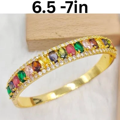 Драгоценный камень 18K 22K 24K тайский бат желтое золото ювелирных изделий браслет подарки девочка - Изображение 1 из 4