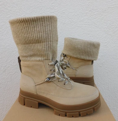 UGG MUSTARD SEED ASHTON HIKER WATERPROOF SUEDE ANKLE BOOTS, US 7/ EUR 38 ~NIB - Image 1 of 4