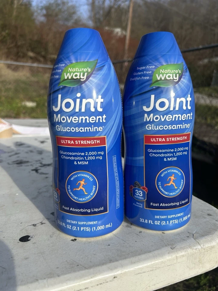 Paquete de 2 -Nature's Way Movimiento Articular Glucosamina Líquido Extra Fuerte 33.8 fl. oz Foto 1 de 4