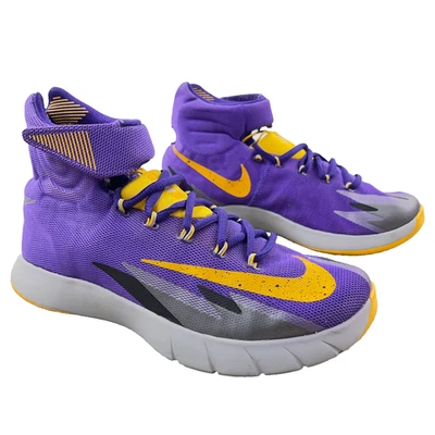 Кроссовки баскетбольные Nike Lakers Hypervenom Zoom фиолетово-золотистые 630913-502 мужские размер 7 - Изображение 1 из 4