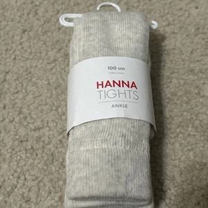 Hanna andersson footless ankle tights Cream Beige Speckled Gray? size 100 Cm New - Picture 1 of 6