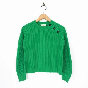 Sezane Bright Green Darius Jumper Chunky Knit Wool Blend Size XXS 4 6 8 - Picture 1 of 13