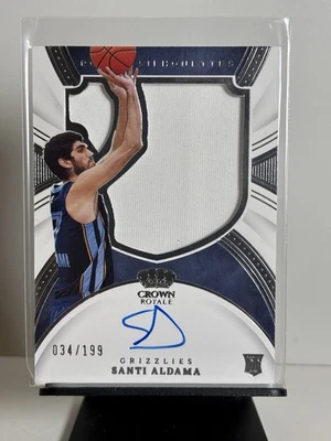 2021 Santi Aldama Crown Royale Rookie Silhouettes Auto /199 #108 (RC) - Memphis - Image 1 of 2