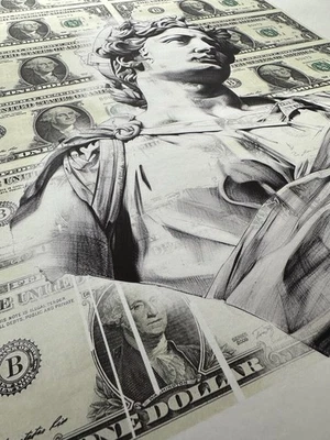 Chris Boyle. Impresión de arte de dinero. Prueba de artista 'Stoned' 1/10. + Certificado de autenticidad Foto 1 de 4