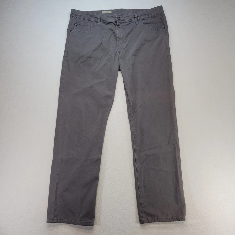 Pantalones AG Adriano Goldschmied para Hombres 38x32 Gris Graduado Chino a Medida Preppy Foto 1 de 4