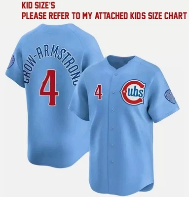 Camiseta deportiva de béisbol Chi-ca-go Cub-s Pete Crow-Armstrong JUVENTUD para niños talla BB518 Foto 1 de 2