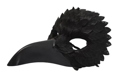 Smiffys Raven Mask Black Crow Long Beak Purge Falloween Halloween Masque Adult - Image 1 of 4
