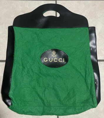 Bolsa tote vintage anos 70 Gucci verde 19,5 X 16,5W - Imagem 1 de 4