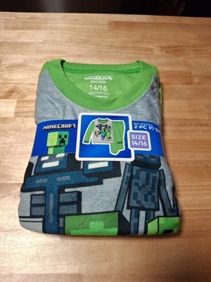 Minecraft Enemy Mob Gang Creeper, Wither, Zombie Boy's Frannel Pijama Set Nuevo Foto 1 de 4