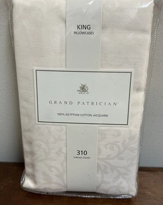 Fundas de almohada WestPoint Stevens Grand Patrician King 100 % algodón egipcio jacquard Foto 1 de 4
