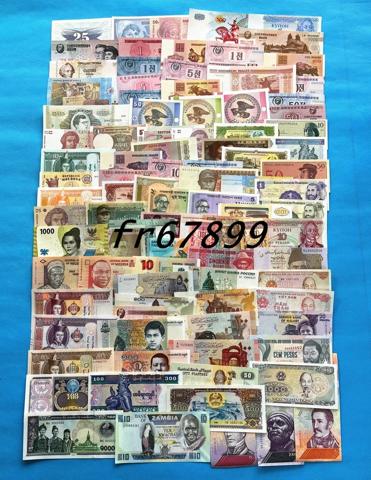 100Pieces of Different Banknotes UNC high quality ,NEW Paper Money ,All Genuine - Image 1 of 4
