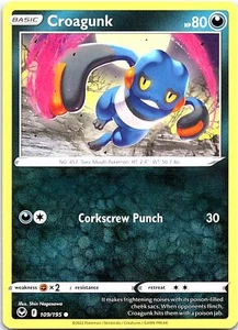 Carta Pokémon Tempestad Plata Común Croagunk 109/195 - Casi Nueva - Imagen 1 de 2