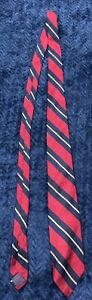Men's VINTAGE BERT PULITZER Silk Tie Necktie MADE IN USA REPP STRIPES Red Blue