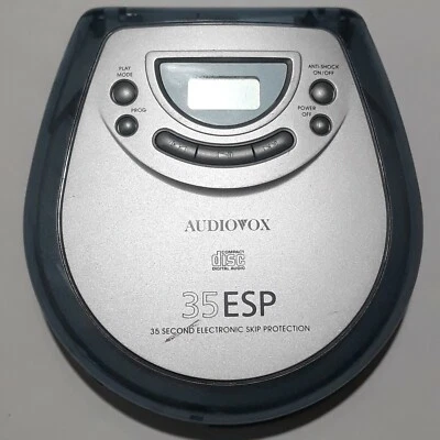 Reproductor de CD portátil Audiovox DM8903-35K 35 segundos protección contra saltos probado/funciona  Foto 1 de 4