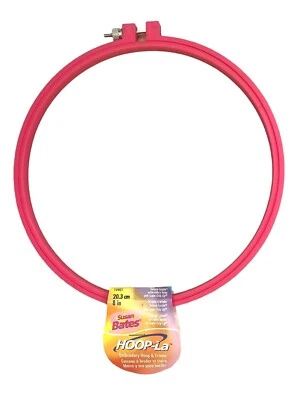 Susan Bates Hoop-La Plastic Embroidery Hoop and Frame 8"- Pink - Image 1 of 4