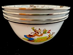 4 Disney Store Summer Time BBQ Goofy Pluto Metal Tin Cereal Bowl 5 3/4" x 3"  - Picture 1 of 10