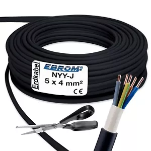 (4,60€/m) 50 m NYY-J 5x4 mm² - 50 Meter Erdkabel Starkstromkabel - Profiqualität - Bild 1 von 3