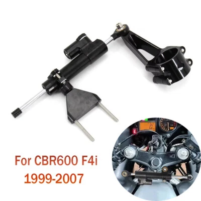 Amortiguador estabilizador dirección moto negro nuevo para Honda CBR600 F4i 1999-2007 Foto 1 de 4