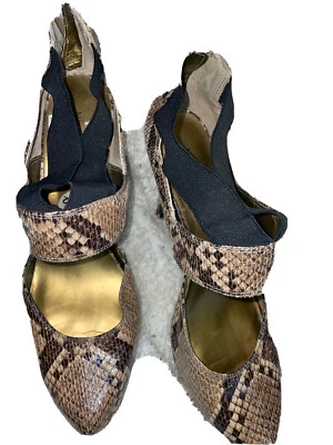 Nine West Slip On High Heel Strappy Zip In Back Mix Colors Closed Toe Size 9.5 - Image 1 of 4