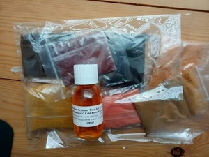 PIGMENTS KIT OF 8 COLOURS PLUS LINSEED OIL: LUTHIER, VIOLIN, VARNISH. - Picture 1 of 7
