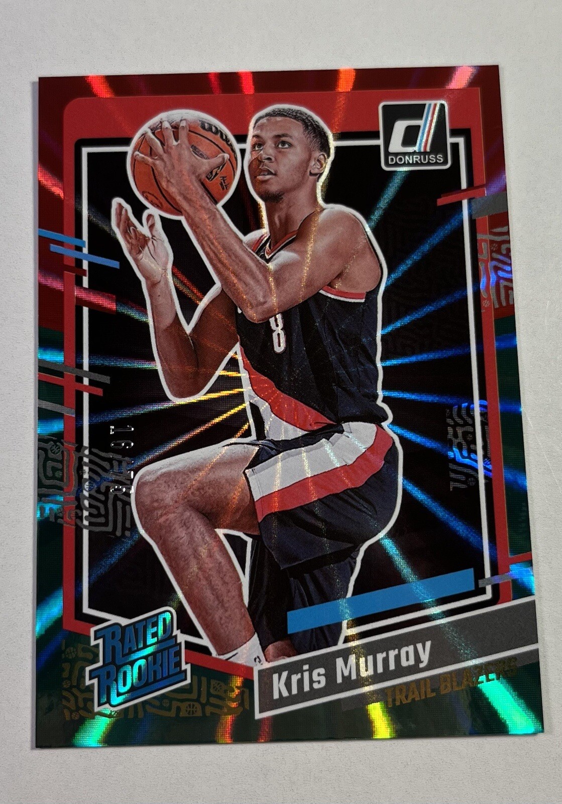 2023-24 Kris Murray Donruss Holo Red Green Laser Rated Rookie #203 /75