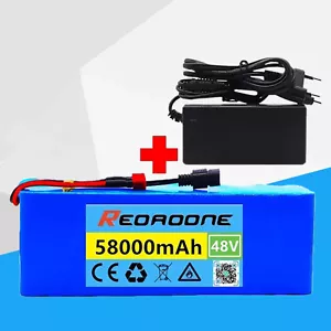 Batería Bicicleta Eléctrica 48v 58Ah Batería de Iones de Litio Alta Capacidad con Cargador - Imagen 1 de 23