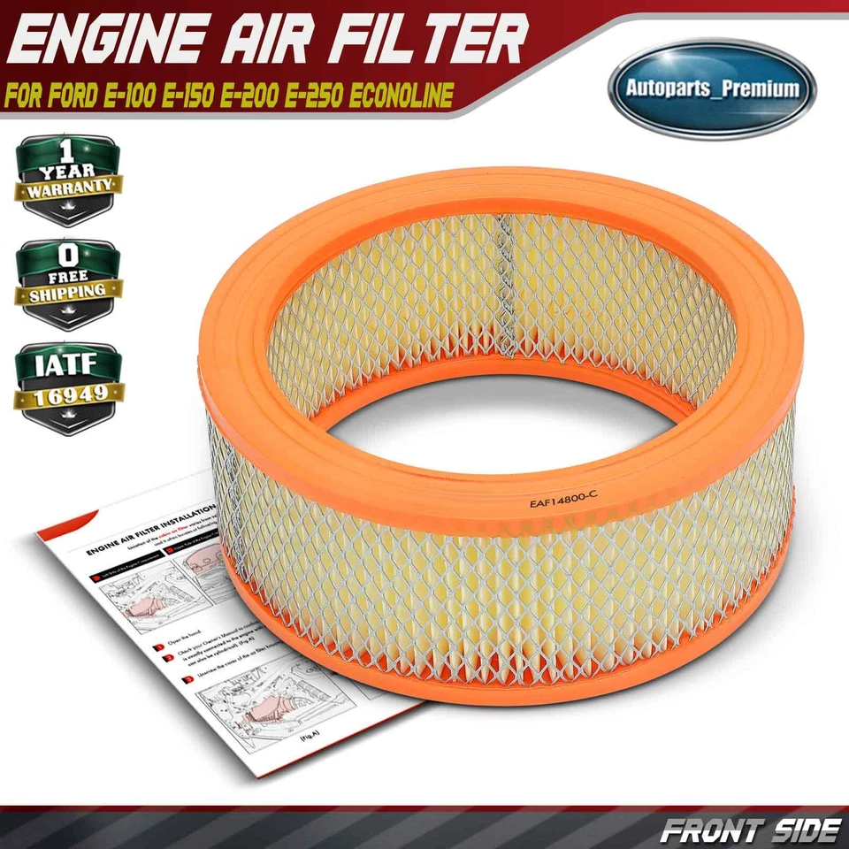 Engine Air Filter for Ford E-100 E-150 E-200 E-250 Econoline Custom Bronco 300 - Image 1 of 4