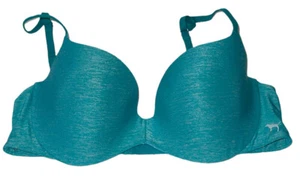 Victorias Secret PINK Lightly Lined Bra 34C Turquoise Underwire - Picture 1 of 7