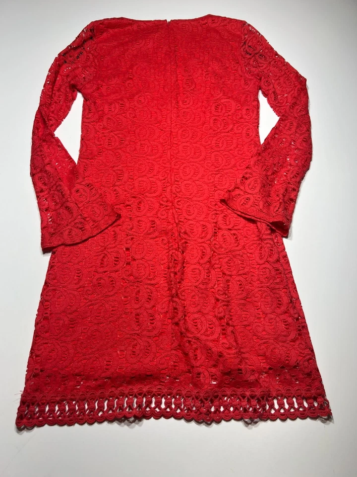 Vestido Laundry by Shelli Segal para mujer talla 4 coral encaje forrado funda cremallera trasera Foto 1 de 4