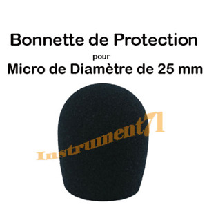 1 Bonnette Anti Vent Pour Micro Diamétre 25 mm Couleur Noire