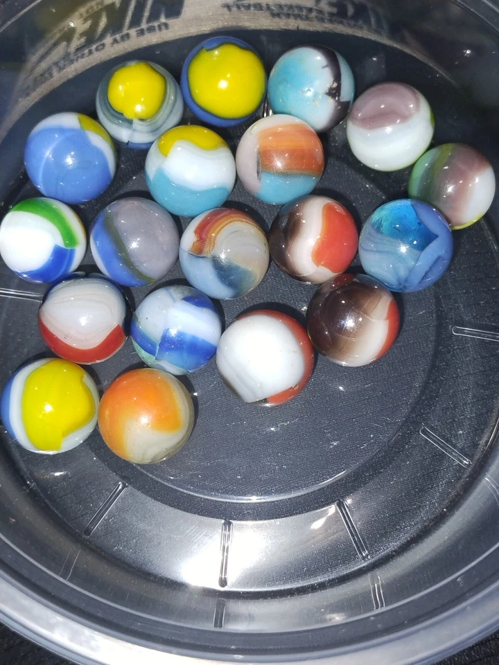 Lot Of 20 Vitro Elite Marbles Vintage Akro Agate Marble King Master Peltier  - Image 1 of 4