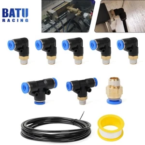 Air Hose Pipe Tube PU Kit 1/4" Push to Connect Air Fittings 10pcs Line Connector - Picture 1 of 15