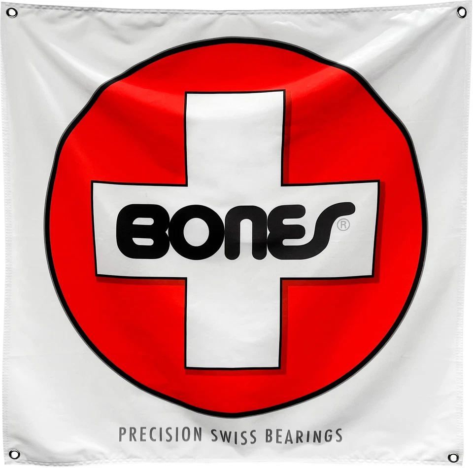 Powell Peralta BONES RODAMIENTOS TELA SUIZA Patineta Banner Foto 1 de 1