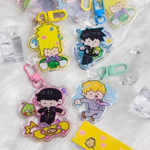 Mob Psycho 100 Anime Bag Pendant Acrylic Keychain Cosplay Keyring Cartoon Gift - Picture 1 of 9