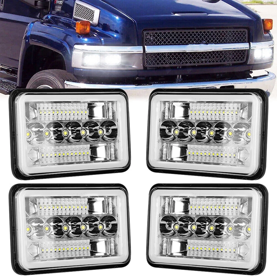4 peças 4x6"" faróis de LED DRL para 2003-2009 Chevrolet C4500 C5500 C7500 Kodiak - Imagem 1 de 4