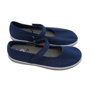 Wonder Nation Shoes Blue Shimmer Mary Jane Casual Flat Youth Girls Size 3 - Picture 1 of 8