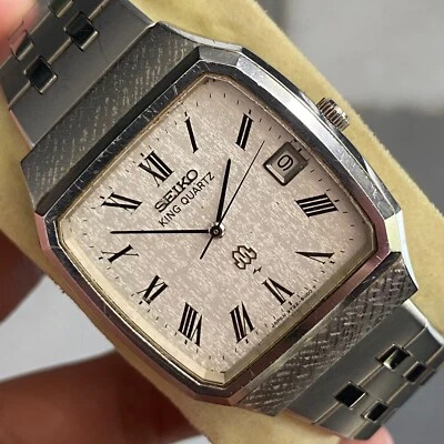 РЕДКИЕ кварцевые винтажные мужские часы Seiko King 9722-5000 циферблат со снежинками дата - Изображение 1 из 4