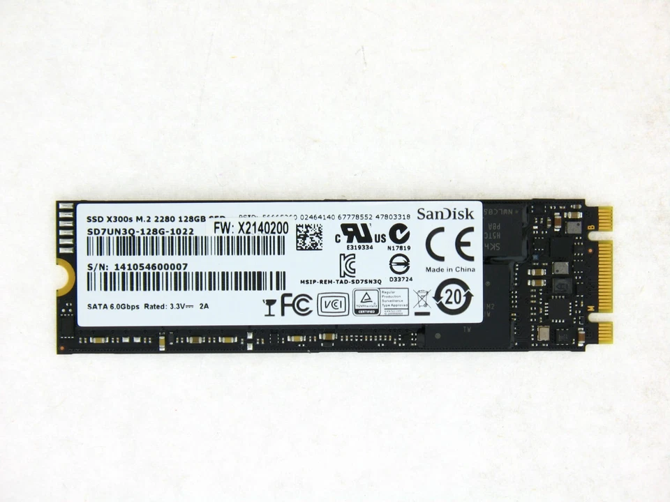 SD7UN3Q-128G-1022 Sandisk X300s M.2 2280 128GB MLC SATA 6Gbps (SSD) - Immagine 1 di 1
