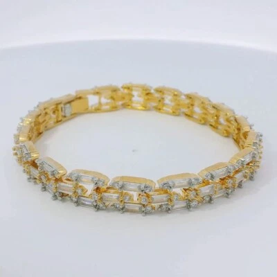 Pulsera chapada en oro con tachuelas de circonita cúbica para niñas y mujeres FB-1127 Foto 1 de 4
