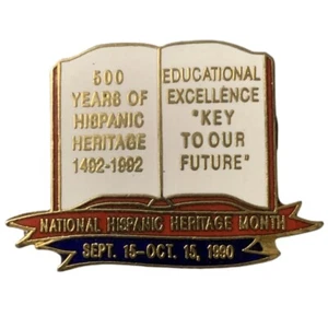 Vintage National Hispanic Heritage Month 500 Years Souvenir Pin - Picture 1 of 2