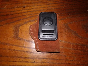 Bianchi Gunleather Brown leather holster Mini Pistol RH IWB plastic Belt Clip RH - Picture 1 of 5