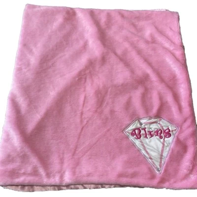 Libby Lu Diamond Bling Pink Satin Plush Blanket Toddler Throw - Image 1 of 4