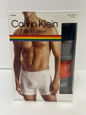 Nuevo en Paquete Calzoncillo Boxer Calvin Klein Para Hombres Clásico Algodón Paquete de 4 Talla M Negro Gris Naranja Foto 1 de 4